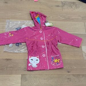 NWT Kidorable Hot Pink Lucky Cat Raincoat size 6